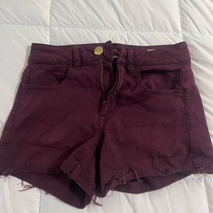 Maroon American Eagle jean shorts